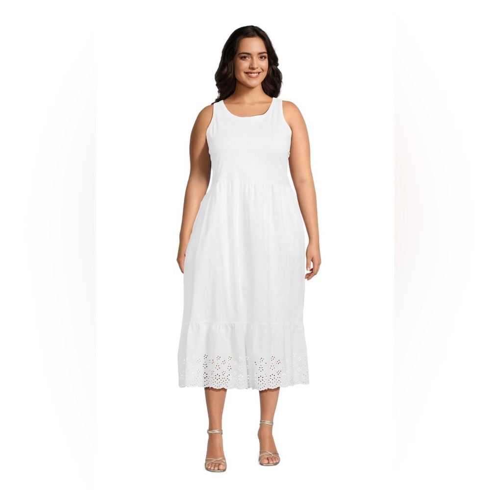 Terra & Sky Cotton Tank Dress, Size 0X (14W)